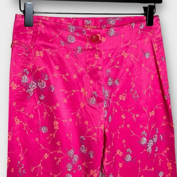 NWT OILILY Womens Vintage Floral Satin Pants Size 36 Spring vibrant Pink XS/S - Picture 4 of 7